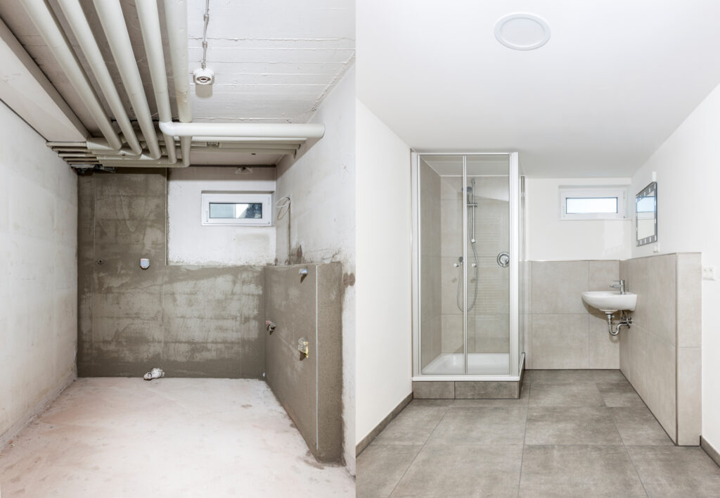 before and after bathroom remodeling